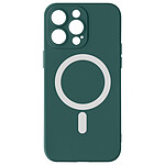 Avizar Coque Magsafe pour iPhone 15 Pro Max Silicone Souple Soft touch  Vert foncé