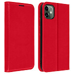 Avizar Etui folio Rouge Cuir véritable pour Apple iPhone 11