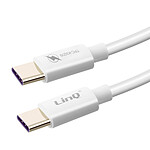 LinQ Câble USB-C vers USB-C 60W Charge et Synchro Fast Charge 3A 1.2m  Blanc
