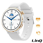 LinQ Montre Connectée Bluetooth Suivi Santé Gestion Appels Musiques  Cadran Or