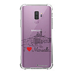 LaCoqueFrançaise Coque Samsung Galaxy S9 Plus anti-choc souple angles renforcés transparente Motif J'aime Marseille
