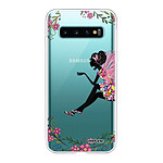 Evetane Coque Samsung Galaxy S10 Plus 360 intégrale transparente Motif Fée Fleurale Tendance