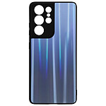 Avizar Coque pour Samsung Galaxy S21 Ultra Bi-matière Holographique Brillant Fine Légère Bleu Nuit
