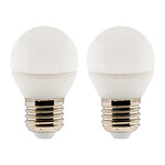 elexity - Lot de 2 ampoules LED sphérique 5,2W E27 470lm 2700K (Blanc chaud)