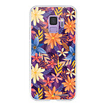 LaCoqueFrançaise Coque Samsung Galaxy S9 360 intégrale transparente Motif Fleurs violettes et oranges Tendance