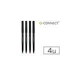 Q-CONNECT Pochette de 4 Stylos-feutre permanents pointe fine multi-supports cd/dvd plastique couleur noir x 4