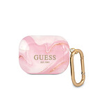 Guess Coque pour Airpods Pro New Marble Anti-choc Rose champagne