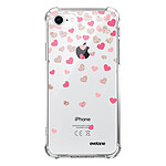 Evetane Coque iPhone 7/8/ iPhone SE 2020 anti-choc souple angles renforcés transparente Motif Coeurs en confettis