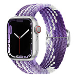 Avizar Bracelet pour Apple Watch 41mm et 40mm et 38 mm Nylon Tressé Ajustable par Boucle Métallique  violet