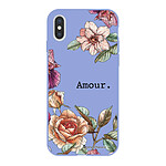 LaCoqueFrançaise Coque iPhone X/Xs Silicone Liquide Douce lilas Amour en fleurs