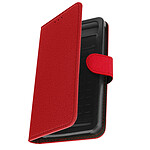Avizar Étui pour Smartphone 4,81 à 5,3 Pouces Tissu Denim Portefeuille Coulissant  rouge