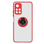 Avizar Coque pour Xiaomi Poco M4 Pro 5G et Redmi Note 11S 5G Bi-matière Bague Métallique Support Vidéo  Rouge