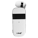 Oreillette Bluetooth Multipoint Autonomie 10h Câble Rétractable R8344 LinQ Blanc