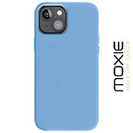 Moxie Coque pour iPhone 15 Semi-rigide Intérieur Microfibre Bords Surélevés Bleu Clair