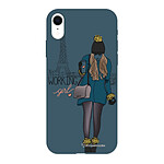 LaCoqueFrançaise Coque iPhone Xr Silicone Liquide Douce bleu nuit Working girl