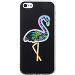 BigBen Connected Coque pour iPhone 5/5S/SE Rigide Holographique Flamingo Noir