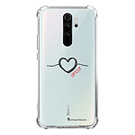 LaCoqueFrançaise Coque Xiaomi Redmi Note 8 Pro anti-choc souple angles renforcés transparente Motif Coeur Noir Amour