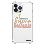 Evetane Coque iPhone 13 Pro Max Silicone antichocs Solides coins renforcés  transparente Motif Je suis une super Maman