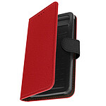 Avizar Étui pour Smartphone 5,31 à 5,8 Pouces Tissu Denim Portefeuille Coulissant  rouge