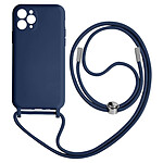 Avizar Coque Cordon pour iPhone 11 Pro Semi-rigide Lanière Tour du Cou 80cm Bleu