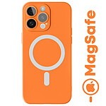 Avizar Coque Magsafe pour iPhone 15 Pro Max Silicone Souple Soft touch  Orange