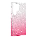 Avizar Coque pour Samsung S24 Ultra Paillette Silicone Semi rigide Fine Blanc / Rose