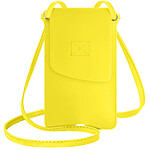 Avizar Pochette Bandoulière Smartphone avec Rangement carte Simili cuir  jaune