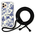 LaCoqueFrançaise Coque cordon iPhone 11 Pro Max noir Dessin Botanic Rêve