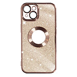 Avizar Coque pour iPhone 14 Paillette Amovible Silicone Gel  Rose Gold