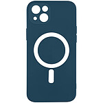 Avizar Coque MagSafe pour iPhone 14 Plus Soft Touch Finition Mate Bords Surélevés  bleu
