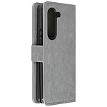 Avizar Étui pour Galaxy Z Fold 5 Portefeuille Languette Aimantée  gris