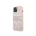 Guess Coque pour Apple iPhone 13 Mini PU 4G Stripe Rose