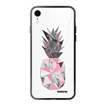 Evetane Coque iPhone Xr soft touch noir effet glossy Ananas geometrique marbre Design