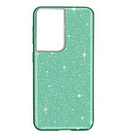 Avizar Coque Samsung Galaxy S21 Ultra Paillette Amovible Silicone Semi-rigide Vert