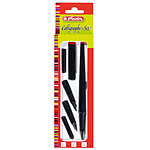 HERLITZ Set de calligraphie Noir 3 pointes plumes: 1,1 mm / 1,5 mm / 2,3 mm + 2 Cartouches