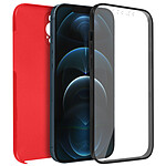 Avizar Coque Apple iPhone 12 Pro Max Protection Arrière Rigide et Avant Souple rouge