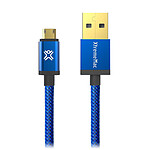 Xtrememac - Cable reversible Usb et Micro usb - 1,2 mètre - bleu or