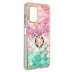 Avizar Coque Samsung Galaxy A32 5G Hybride Bague Maintien Motif Écaille Multicolore