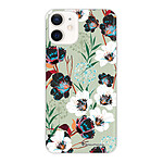 LaCoqueFrançaise Coque iPhone 12 mini 360 intégrale transparente Motif Fleurs vert d'eau Tendance