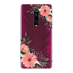 Evetane Coque Xiaomi Mi 9T Pro silicone transparente Motif Fleurs roses ultra resistant