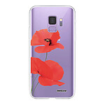 Evetane Coque Samsung Galaxy S9 360 intégrale transparente Motif Coquelicot Tendance