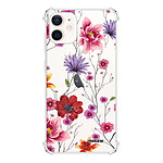 Evetane Coque iPhone 12 mini anti-choc souple angles renforcés transparente Motif Fleurs Multicolores