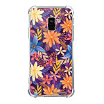 LaCoqueFrançaise Coque Samsung Galaxy A8 2018 anti-choc souple angles renforcés transparente Motif Fleurs violettes et oranges