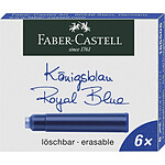 FABER-CASTELL Etui de 6 cartouches Standard effaçable Bleu royal x 10