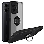 Avizar Coque pour Xiaomi Redmi 12 Bi-matière Bague Métallique Support Vidéo  Noir