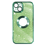 Avizar Coque pour iPhone 14 Plus Paillette Amovible Silicone Gel  Vert