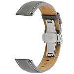 Avizar Bracelet pour Galaxy Watch 5 / 5 Pro / 4 Cuir véritable Boucle Papillon  gris clair
