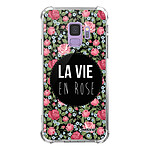 Evetane Coque Samsung Galaxy S9 anti-choc souple angles renforcés transparente Motif La Vie en Rose