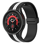 Avizar Bracelet pour Galaxy Watch 5 / 5 Pro / 4 Silicone Souple Bicolore  Noir / Blanc