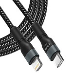 LinQ Câble USB-C vers Lightning Power Delivery 27W Charge Rapide Longueur 3m  Noir